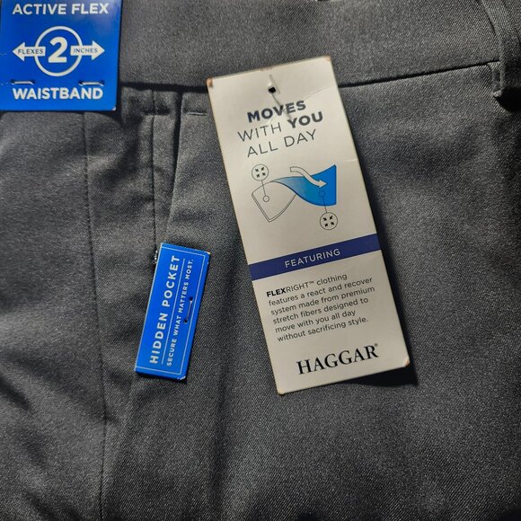 Haggar Men’s Performance Pants – The Active Series – Straight Fit Size 42W x 32L - Picture 3 of 9